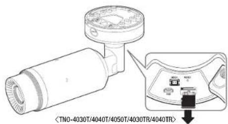 Wisenet TNO-4041T - Removing a Micro SD Memory Card - 1