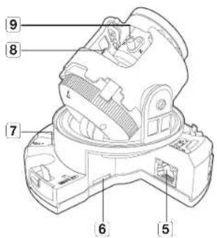 Technical diagram of a vacuum cleaner with numbered parts labeled 5 through 9