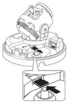 Wisenet LNV-6031R - Inserting a Micro SD Memory Card (LND-6011R/6021R/6031R/6071R, LNV-6011R/6021R/6031R/6071R) - 2