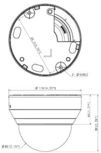 Ø13.15" 2- Ø SHOLE Ø 110 [4,33"] Ø80 [3,15"] Ø13.39"