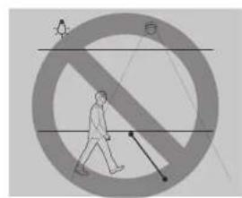 Prohibition sign with pictogram of a person walking, featuring a crossed-out circle and no text elements