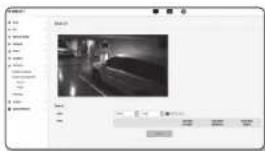 Screenshot of a video editing software interface showing a preview window with a black-and-white photo and control panel at the bottom.