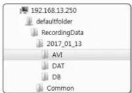192.168.13.250 defaultfolder RecordingData 2017_01_13 AVI DAT DB Common