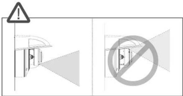 Safety warning sign and safety symbol diagram showing a warning triangle and a prohibition symbol with arrows