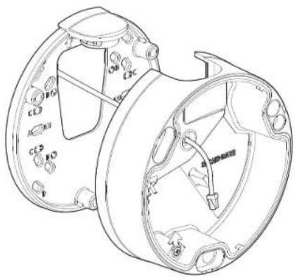 Technical diagram of a mechanical device with labeled components and internal structure