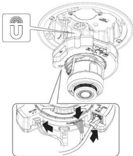 Technical diagram of a mechanical assembly with labeled components and directional arrows indicating motion or flow.