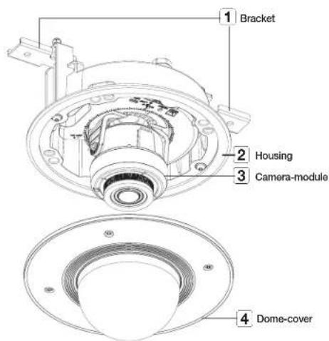 1 Bracket 2 Housing 3 Camera-module 4 Dome-cover