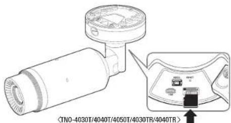 Wisenet TNO-4051T - INSERTING/REMOVING A MICRO SD MEMORY CARD - 2
