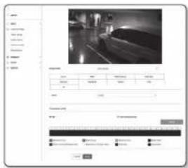Screenshot of a software interface showing a settings panel with image preview and configuration panels for lighting and sound processing.