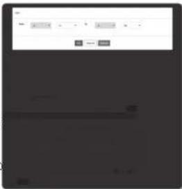 Scanned document page with placeholder text and navigation buttons, likely a form or interface