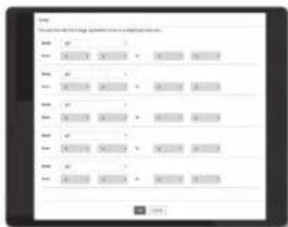 Scanned document with a grid of alphanumeric characters and symbols, likely a form or table section.