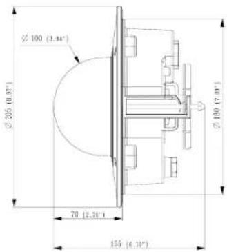Ø 100 (2.34°) Ø 205 (10.07°) Ø 100 (7.08°) 70 (2.34°) 155 (6.10°)