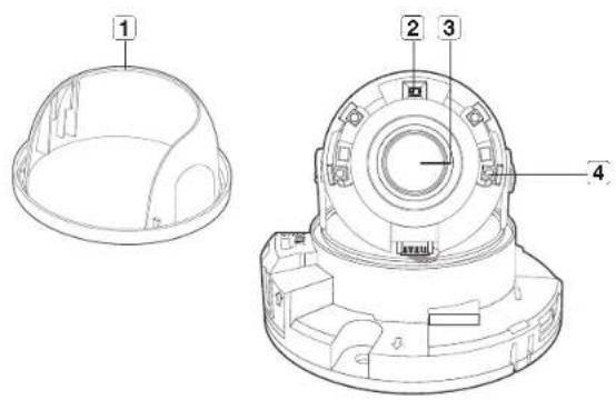 Technical diagram of a mechanical component with numbered parts labeled 1 to 4