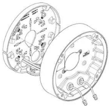 Wisenet XND-8081REV - [Installing the LAN cables] (IP66) (When using CAM 1 and CAM 2) - 2