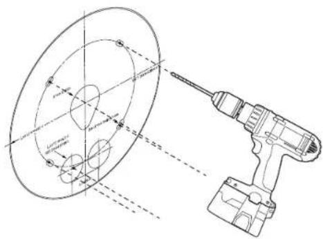 Technical diagram showing a mechanical assembly with labeled components and alignment lines