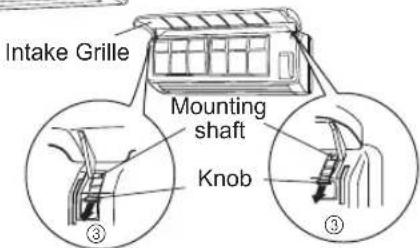 Intake Grille Mounting shaft Knob ③