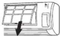 FUJITSU ASGG24LFCD-B - Open the Intake Grille, and remove the air fi iter. - 3
