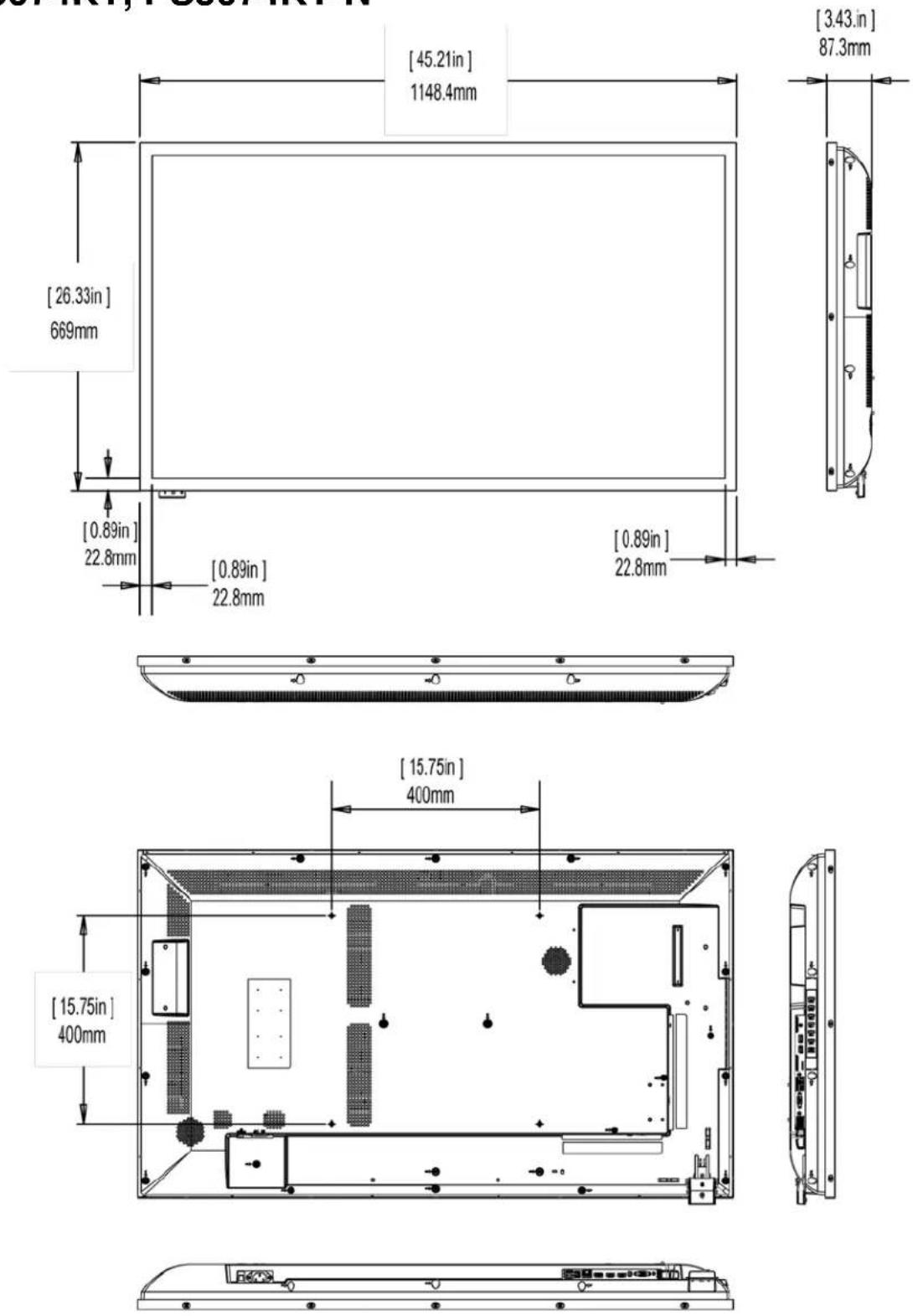 Planar PS5074KT-N - Dimensions - 2