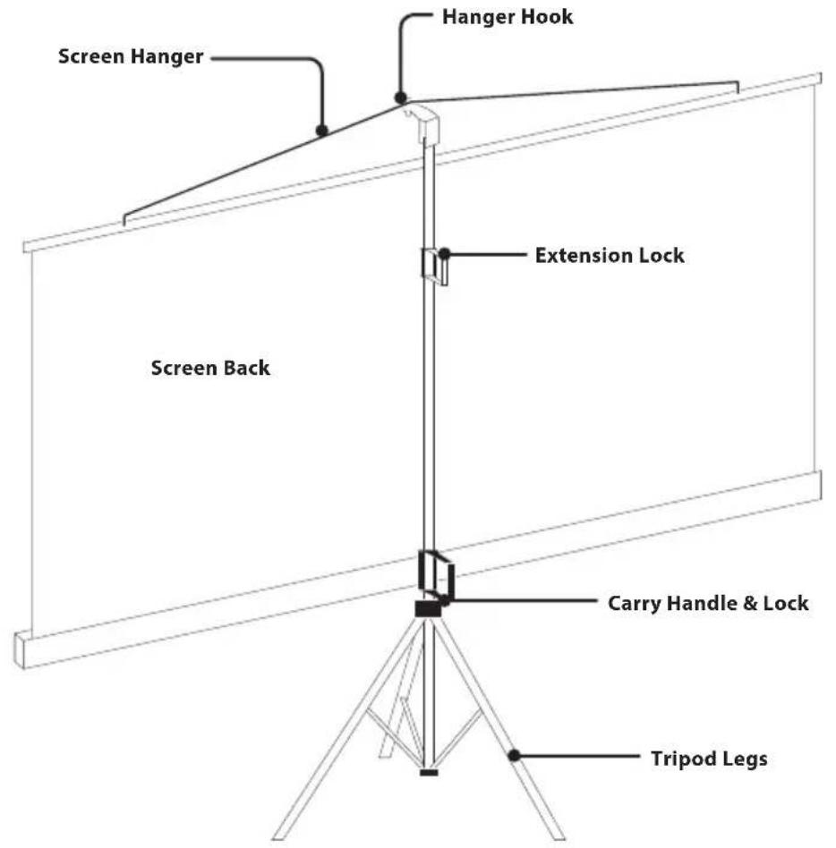 GPX PJSI900 - Positioning the Screen - 1