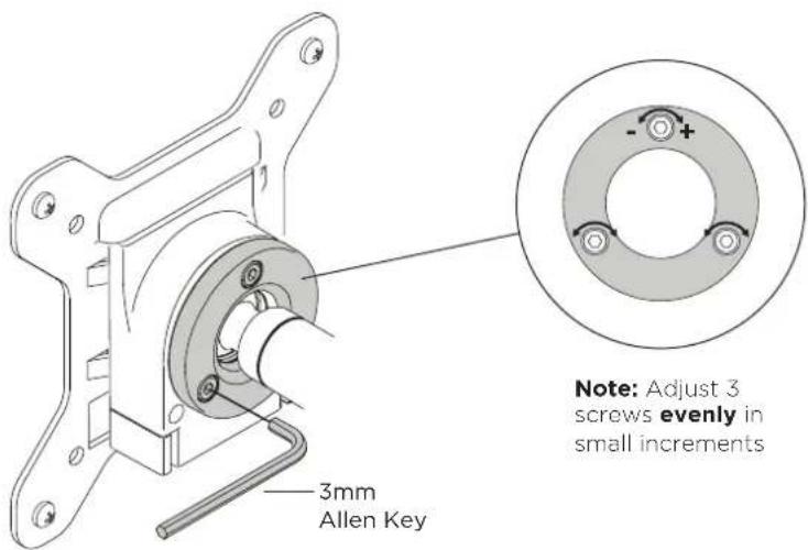 Atdec AWM-LR - Adjust the ball joint tension - 1
