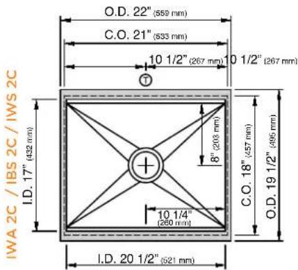 IWA 2C / IBS 2C / IWS 2C I.D. 17" (432 mm) O.D. 22" (559 mm) C.O. 21" (533 mm) 10 1/2" (267 mm) 10 1/2" (267 mm) 8" (203 mm) 8" (457 mm) C.O. 18" (496 mm) 10 1/4" (260 mm) O.D. 19 1/2" (496 mm) I.D. 20 1/2" (521 mm)