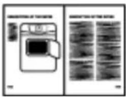 Diagram showing a washing machine with a close-up of its screen, alongside a grid of DNA or protein bands.
