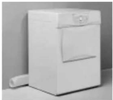 White disposable water heater with a side arm, shown against a plain background (no text or symbols visible)