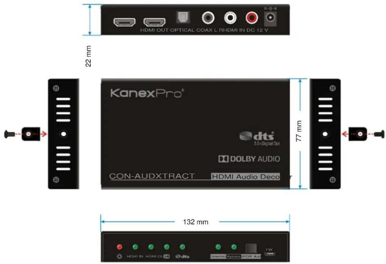 KanexPro CON-AUDXTRACT - Panel Drawing - 1
