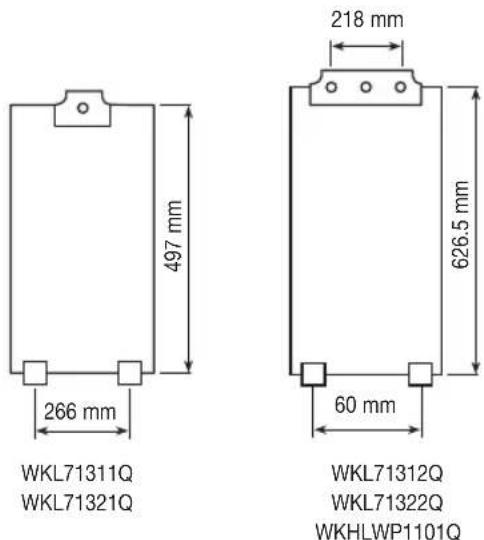 218 mm 497 mm 266 mm 626.5 mm 60 mm WKL71311Q WKL71321Q WKL71312Q WKL71322Q WKHLWP1101Q