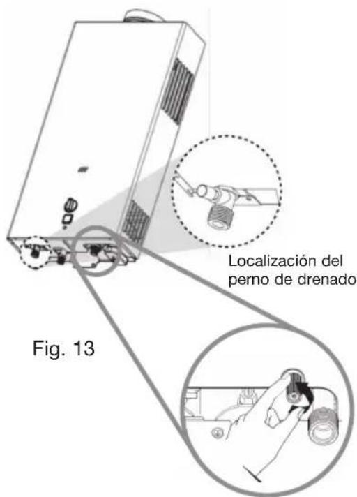 Localización del perno de drenado Fig. 13