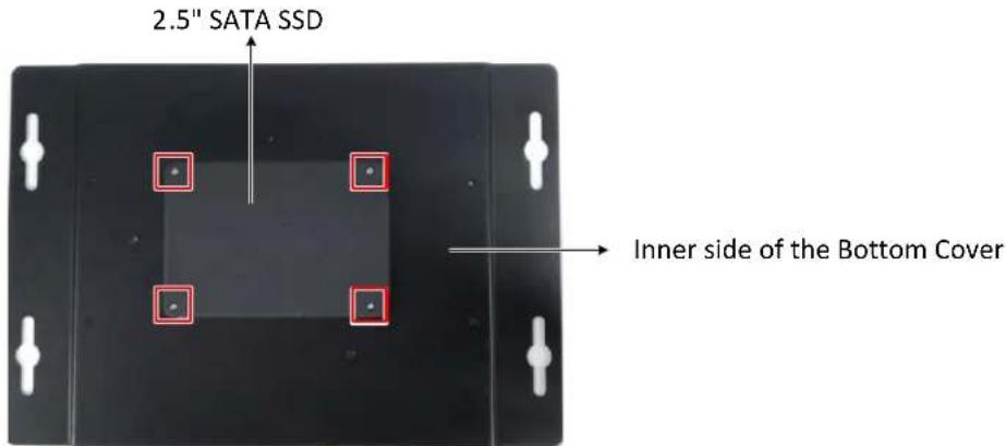 2.5" SATA SSD Inner side of the Bottom Cover