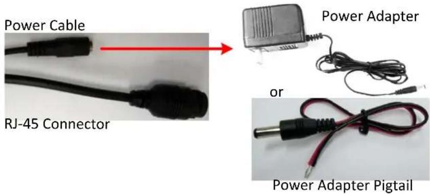 Power Cable RJ-45 Connector Power Adapter or Power Adapter Pigtail