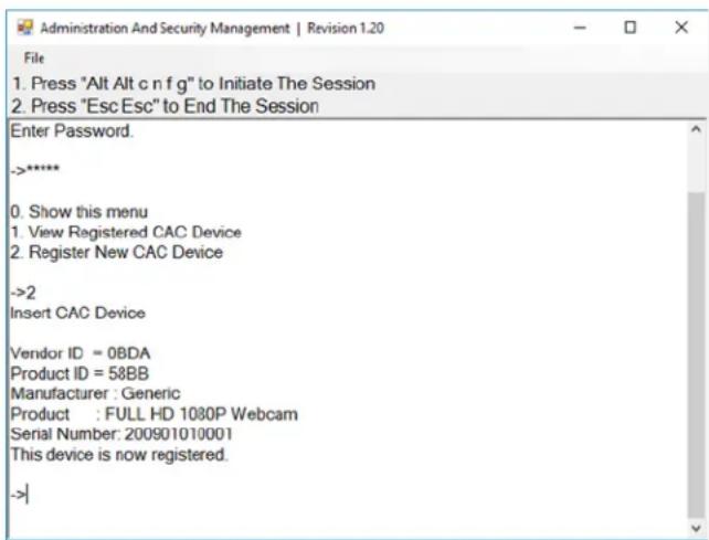 iPGARD SUHN-4S - Configure the CAC Port via User Menu Options - 1
