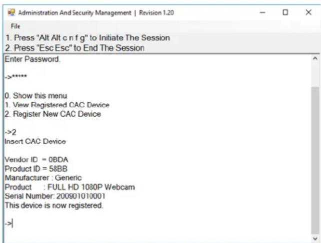 iPGARD SDMN-4S-P - Configure the CAC Port via User Menu Options - 1