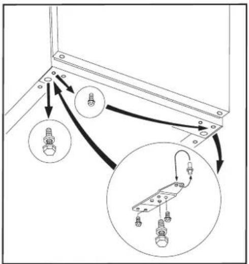 Technical diagram showing mechanical assembly with labeled components and directional arrows indicating motion or assembly.