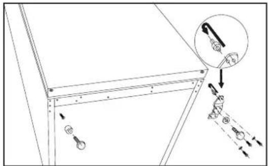 Technical diagram showing a mechanical assembly with labeled components and an inset magnified view of a component with a 1.0 degree angle.