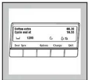 Cotton extra Cycle end at 1200 68.30 19.55 Door Spin Options Charge Exit