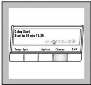 Delay Start Start in 30 min 11.25 Temp. Spin Options Change Exit