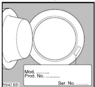 Mod. ...... Prod. No. ...... Ser. No. ...... P042 BD