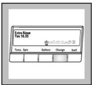 Extra Rinse Yes 10.55 Temp. Spin Options Change Exit