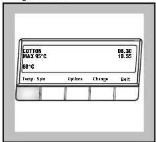 COTTON MAX 95°C 60°C Temp. Spin Options Change Exit 08.30 19.55
