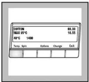 COTTON MAX 95°C 40°C 1400 Temp. Spin Outlens Change Exit 68.30 10.55