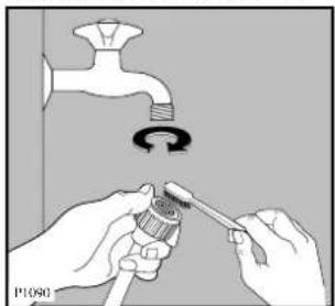 Zanussi-Electrolux ZWF 1450 W - Cleaning the water inlet filter - 1