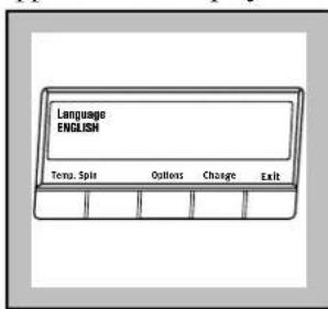 Language ENGLISH Temp. Spin Options Change Exit