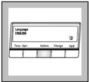 Language ENGLISH Temp. Spin Options Change Exit