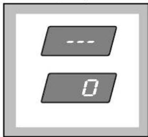Digital display showing two gray rectangular buttons with '0' and placeholder symbols
