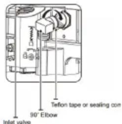 Teflon tape or sealing con 90° Elbow Inlet valve