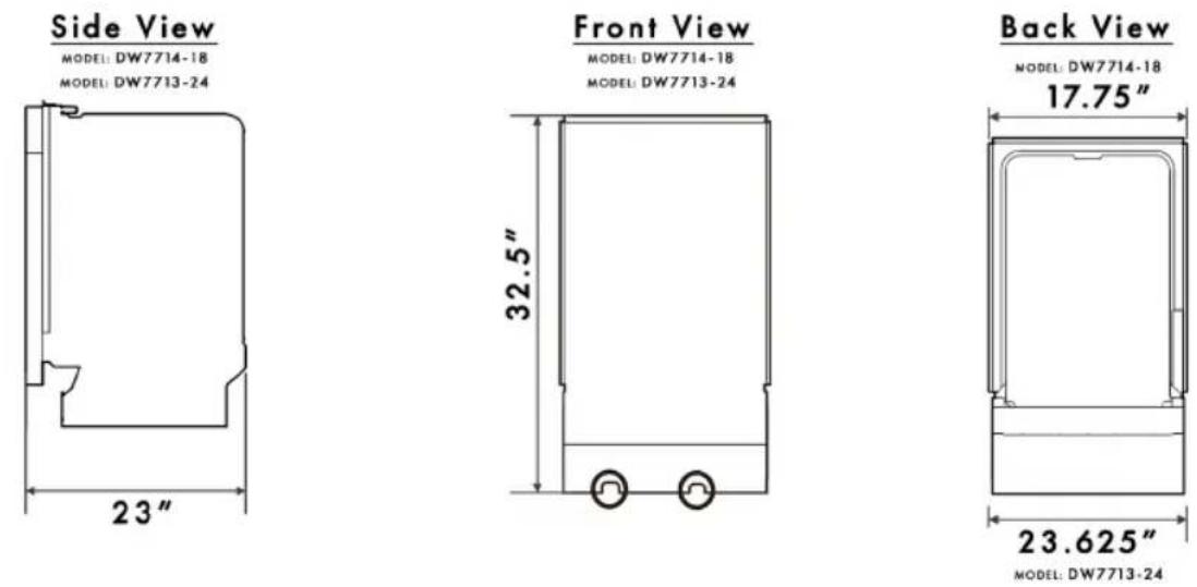 ZLine DWHHH24 - Product Dimensions - 1