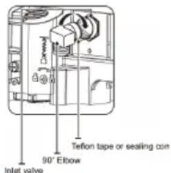 Teflon tape or sealing con 90° Elbow Inlet valve