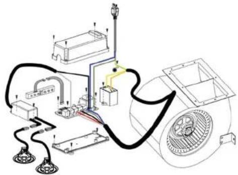 Technical diagram of an electrical or mechanical system with labeled components and wiring connections